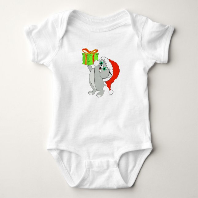 Weihnachten Kitten Baby Strampler (Vorderseite)
