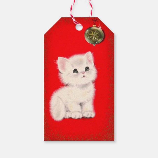 Weihnachten Kitten Geschenkanhänger (Vorderseite)