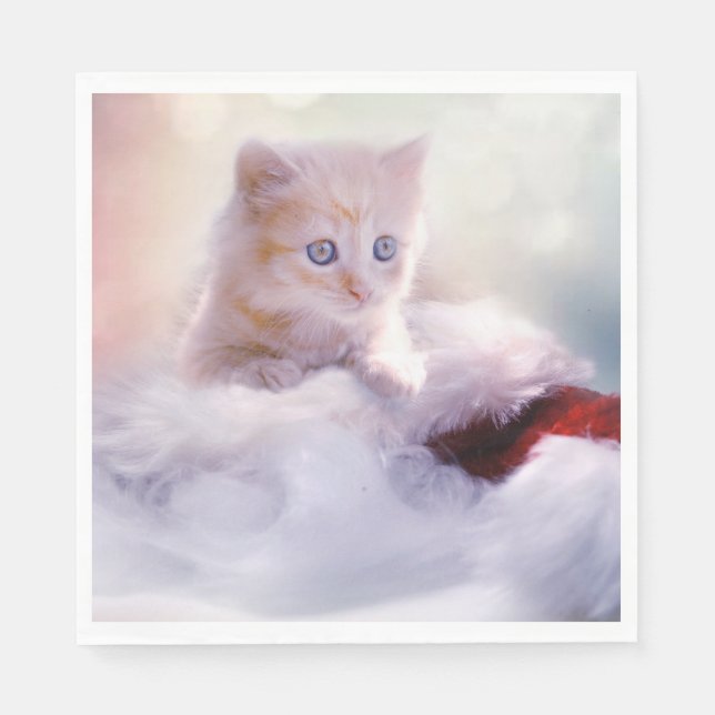 Weihnachten Kitten Serviette (Vorderseite)