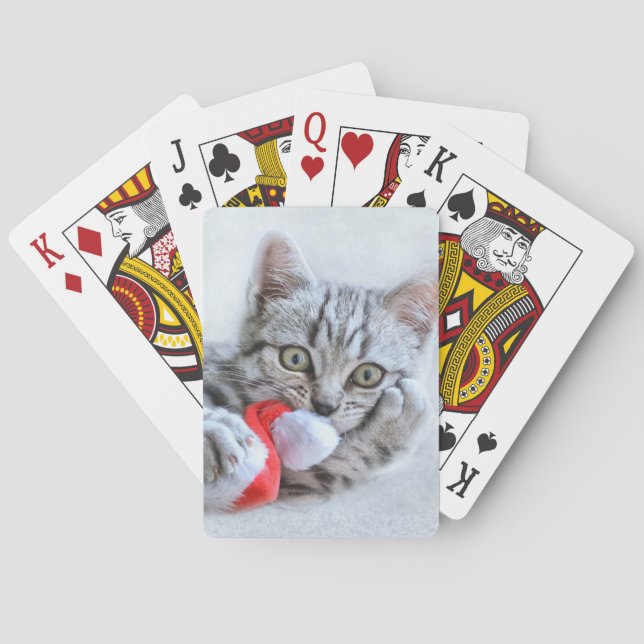 Weihnachten Kitten Spielkarten (Rückseite)