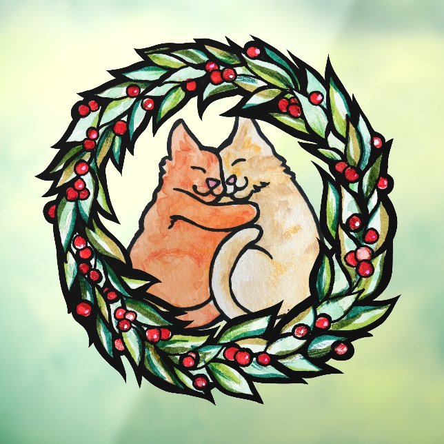 Weihnachten Kitty Cats Fensteraufkleber (Blatt 3)