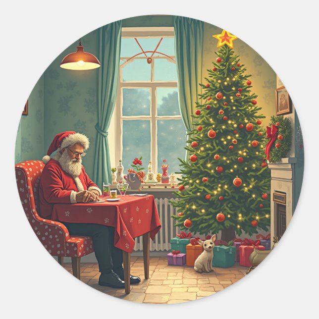 Weihnachten Klassische Round Stickers (Vorderseite)