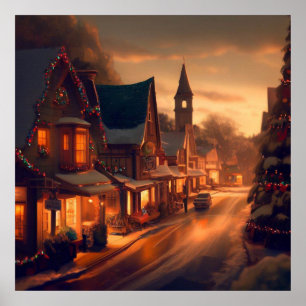 Weihnachten Kleinstadt 1 Poster