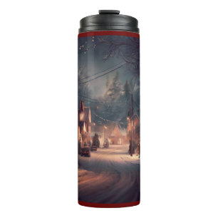 Weihnachten Kleinstadt 3 Thermosbecher
