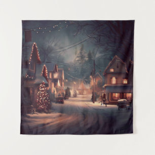 Weihnachten Kleinstadt 3 Wandteppich