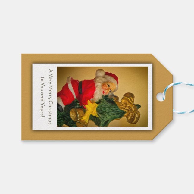 Weihnachten Klettern im Weihnachtsbaum, kundenspez Geschenkanhänger (Vorderseite (Horizontal))