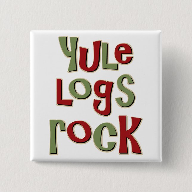 Weihnachten-Klotz-Felsen-Weihnachtsentwurf Button (Vorderseite)