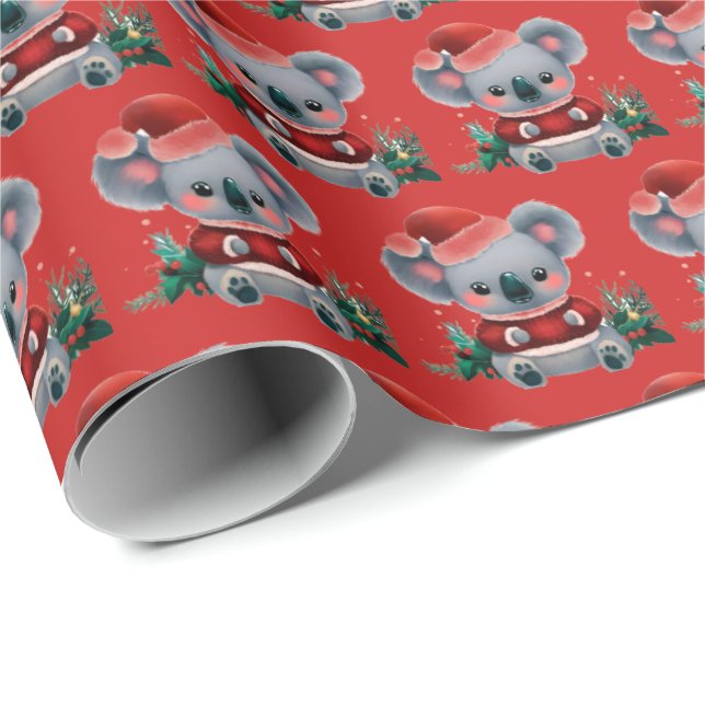 Weihnachten Koala 3 Geschenkpapier (Rolleneckpunkt)