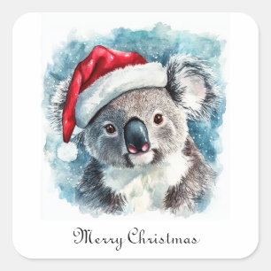 Weihnachten Koala, anpassbarer Square Sticker