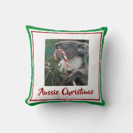 Weihnachten Koala mit Candy Cane in Eukalyptus Tre Kissen