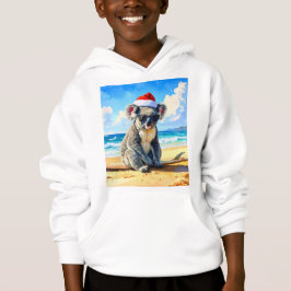 Weihnachten Koala Weihnachtsmannmütze am sonnigen  Hoodie