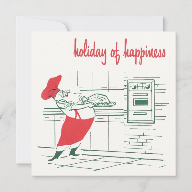 Weihnachten, Koch des Weihnachtsmannes und Türkei Einladung (Vorderseite)