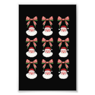 Weihnachten Kokette Schleife Santa Vintage Xmas Re Fotodruck
