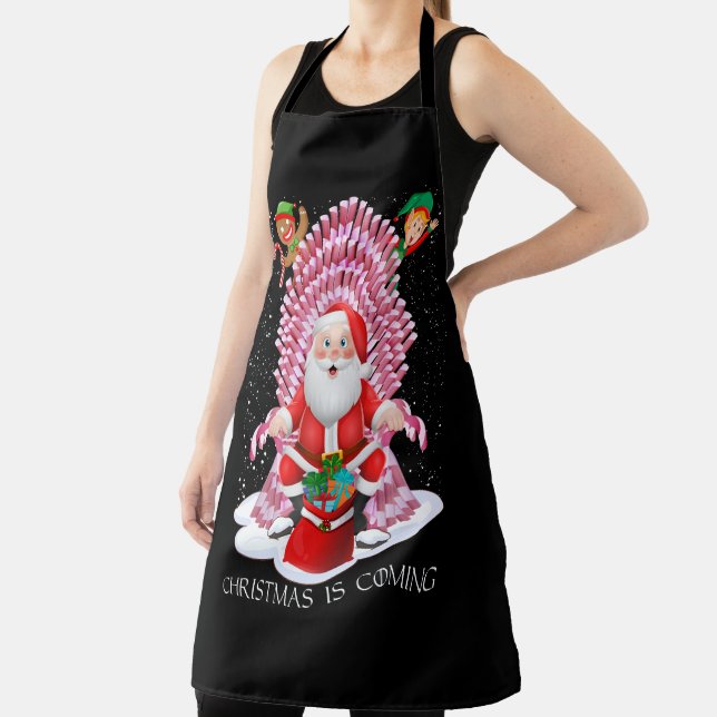 Weihnachten kommt der Weihnachtsmann Cane Candy Th Schürze (InSitu)