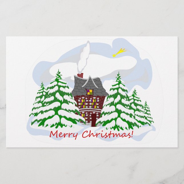 Weihnachten kommt in das Familienhaus Briefpapier (Vorderseite)