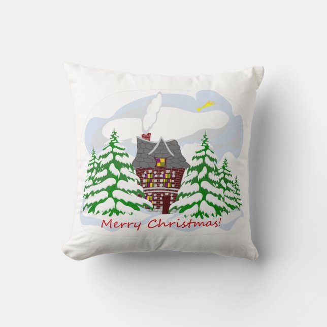 Weihnachten kommt in das Familienhaus Kissen (Vorderseite)