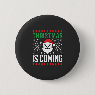 Weihnachten Kommt Santa Schneemann Button