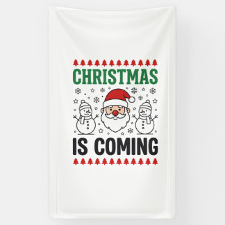 Weihnachten kommt Santa Schneemann Design Banner