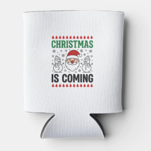 Weihnachten kommt Santa Schneemann Design Dosenkühler