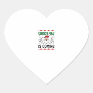 Weihnachten Kommt Santa Schneemann Design Herz-Aufkleber