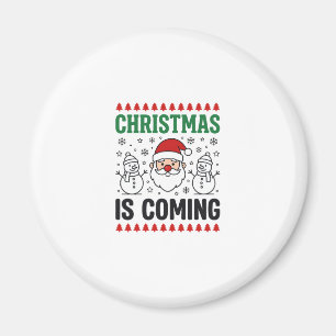 Weihnachten kommt Santa Schneemann Design Magnet
