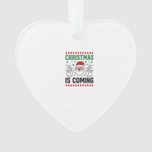 Weihnachten kommt Santa Schneemann Design Ornament