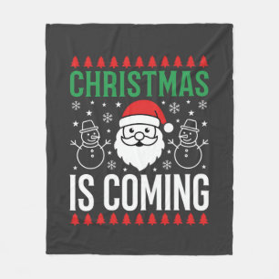 Weihnachten Kommt Santa Schneemann Fleecedecke