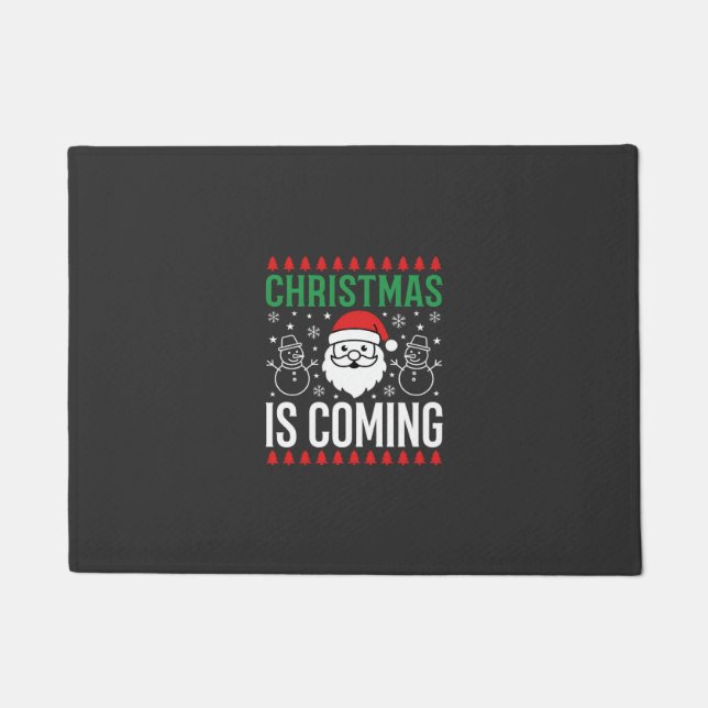 Weihnachten Kommt Santa Schneemann Fußmatte (Vorderseite)