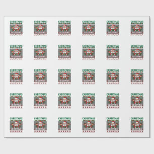 Weihnachten Kommt Weihnachtsmann Elfen Rentiere Geschenkpapier
