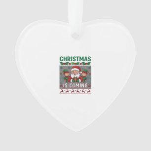 Weihnachten Kommt Weihnachtsmann Elfen Rentiere Ornament