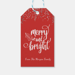 Weihnachten, Konfetti, Rot, Fröhlich und hell Geschenkanhänger