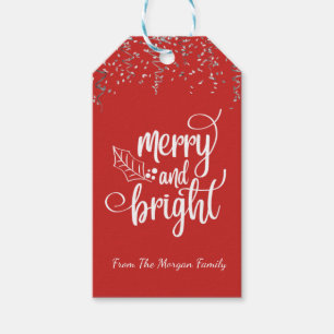 Weihnachten, Konfetti, Rot, Fröhlich und hell Geschenkanhänger