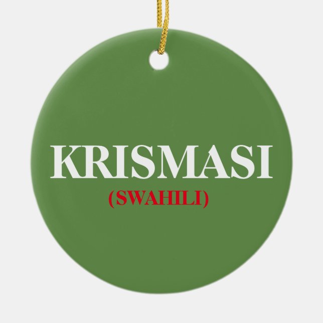 Weihnachten Krismasi Afrikanisches Weihnachtsschmu Keramik Ornament (Vorne)
