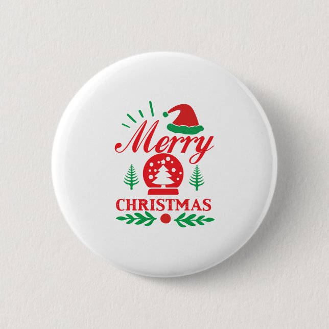 Weihnachten Kunst frohe Weihnachten Button (Vorderseite)