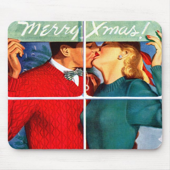 Weihnachten küssen mousepad (Vorne)