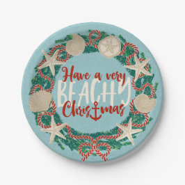 Weihnachten Küste Tropisches Meer Muschel Kranz - Pappteller