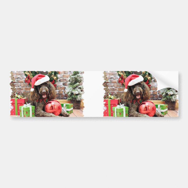 Weihnachten - LabraDoodle - Harley Autoaufkleber (Vorne)