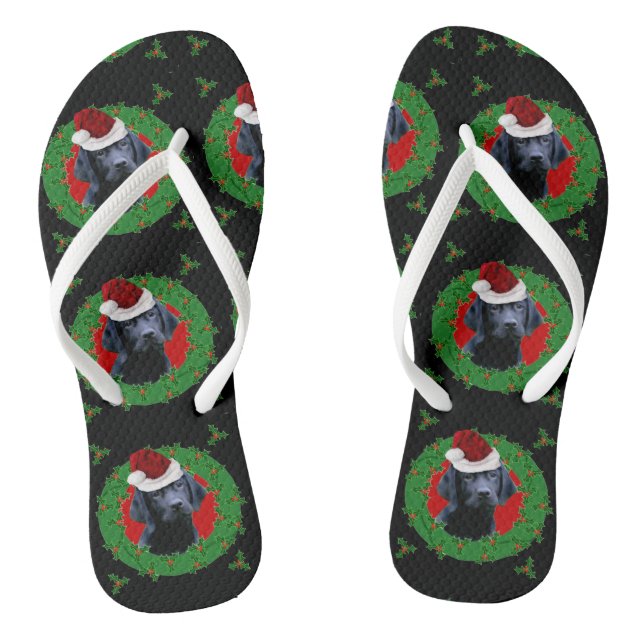 Weihnachten Labrador Retriever Flip Flops (Fußbett)