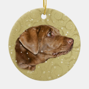 Weihnachten, Labrador retriever-Hund Keramik Ornament