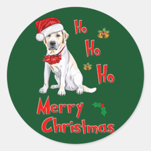 Weihnachten Labrador Runder Aufkleber