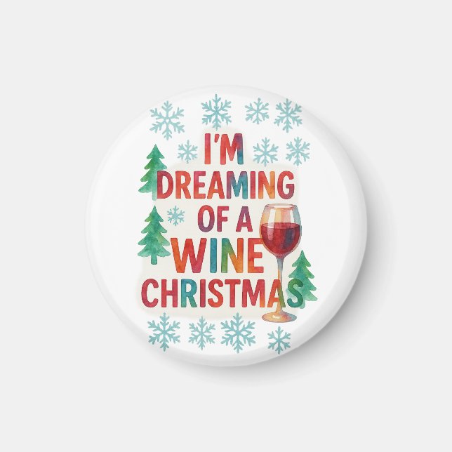 Weihnachten lacht in Alkohol Tinte Magnet (Vorne)