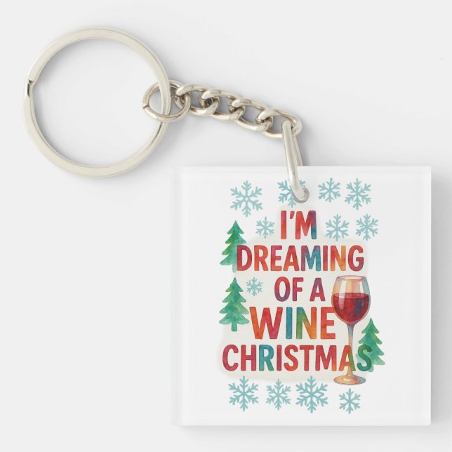 Weihnachten lacht in Alkohol Tinte Schlüsselanhänger (Vorderseite)