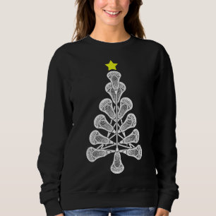 Weihnachten Lacrosse Tree Lacrosse Spielergeschenk Sweatshirt