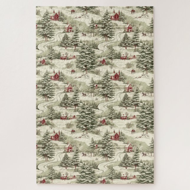 Weihnachten Land Winterlandschaft Puzzle (Vertikal)