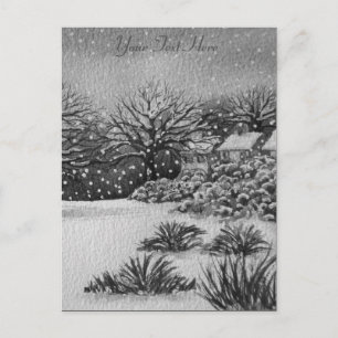 Weihnachten ländliche Hütten Schneeszene