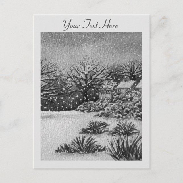 Weihnachten ländliche Hütten Schneeszene (Vorderseite)