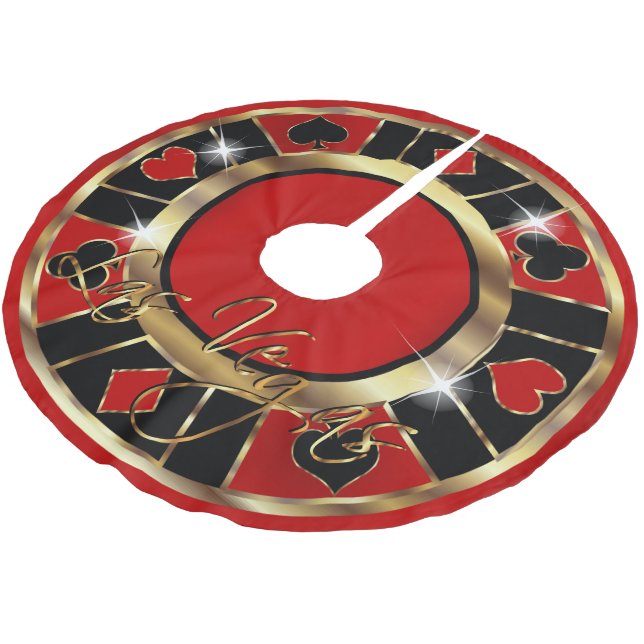 Weihnachten Las Vegas Stil Polyester Weihnachtsbaumdecke (Schrägansicht)