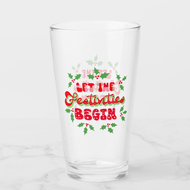 Weihnachten Lass Die Feierlichkeiten starten Sie d Glas (Vorderseite)