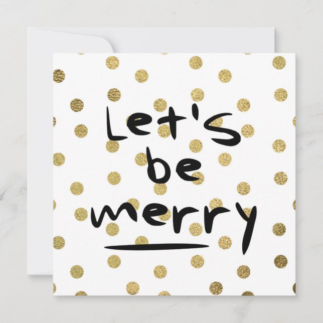 Weihnachten Lasst uns frohe Gold Foil Dots Muster  (Vorderseite)