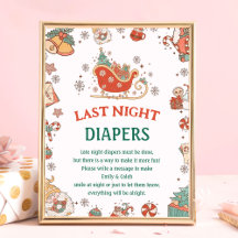 Weihnachten "Last Night Diapers" Baby Showspiel